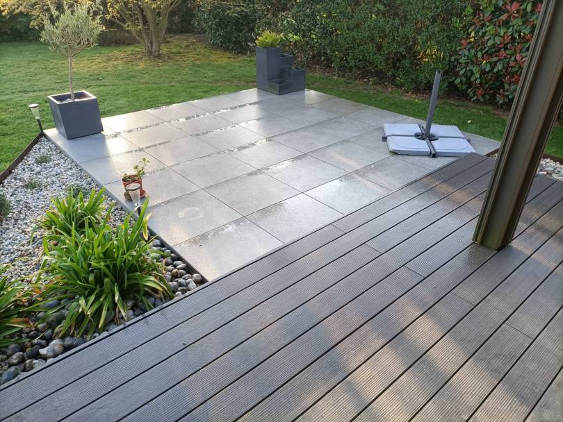 terrasse sur plots et composite