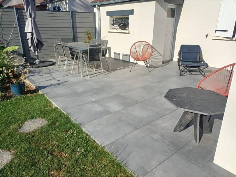 terrasse sur plot 60x60cm imitation pierre